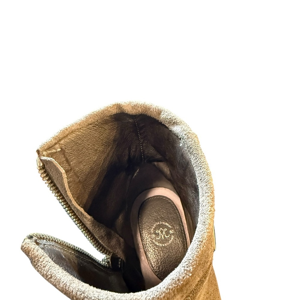 Johnston & Murphy Suede Wedge Ankle Boots Taupe Size 7 - Picture 4 of 10